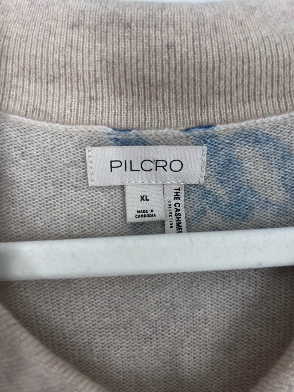Pilcro 100% Cashmere Colorful Graphic Printed Cream Knit Sweater Vest XL - Picture 5 of 8